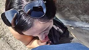 Chubby Latina Pounds Ass Bareback on Street