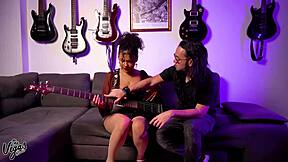 naughty latina student skips bass lessons to ride my cock with rimjob tease