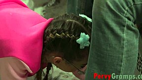 step gramps' hidden boner tempts young teen into taboo fucking fun