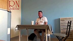 Naked Waitress Feeds Guest From Navel. Curvy Milf Submits in Restaurant?