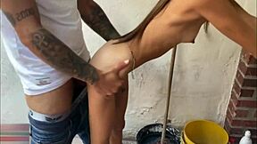 Horniest Stepsis Begs for Raw Fuck While Washing Clothes Full Story