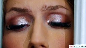 overwhelmed intern pounded hard by big tits shemale boss outdoors in snow