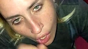 FUCK! Blonde SLUT DEEPTHROATS Black Cock for FACE CUMSHOT Blast!