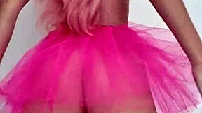 curvy girlfriend strips teases shakes ass in sexy costume homemade slut spanking fun