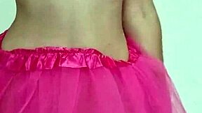 curvy girlfriend strips teases shakes ass in sexy costume homemade slut spanking fun