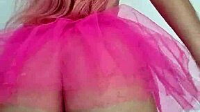 curvy girlfriend strips teases shakes ass in sexy costume homemade slut spanking fun