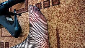 amateur milf fingers wet hairy pussy in panties closeup till orgasm pov