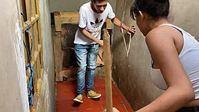 Stepdad Sneaks into Laundry to Pound My Big Ass and Tits