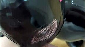 full latex slut takes monster cock deep in kinky ass doggystyle bent over anal quickie!