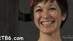 Sweet nipples endure brutal pussy pounding pain!