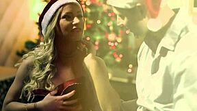 Kendo's Merry Christmas: Babe Unwraps Huge Cock for Cum-Filled Facial Quickie