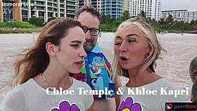 Double vaginal creampie fills Chloe Temple twice in threesome with Khloe Kapri