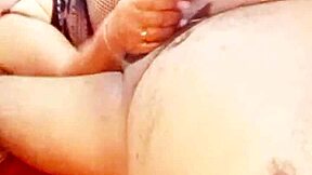 mature bbw milf pussy played fingered to squirting orgasm creampie on bed