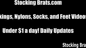 Sexy Stocking Lesbians Dominate with BDSM Foot Fetish Play