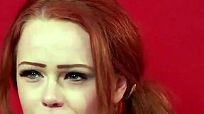 spicy babe kneels for bukkake blast swallowing every thick cum load