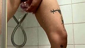 petite arab teases wet pussy in steamy shower solo play