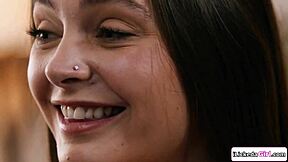 hey check out this big tits milf licking stepdaughter's pussy then scissoring