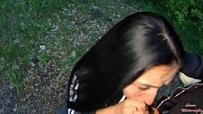 i'm in the park sucking huge cock moaning sloppy till cum mouthful swallow every drop