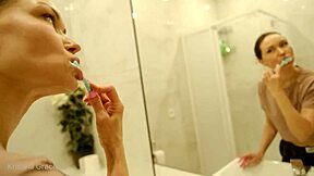 Kristina milf bares legs feet shower to bedroom morning tease