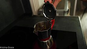 Kristina milf bares legs feet shower to bedroom morning tease