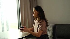 Kristina milf bares legs feet shower to bedroom morning tease