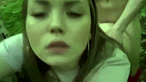 A naughty blonde aches for outdoor forest pussy pounding