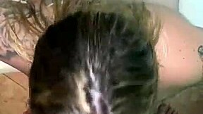 Latina tattooed slut deepthroats spits sloppy then swallows every cum drop