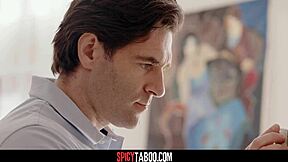 hot brunette babe seduces ac repairman with natural tits then rides his cock cowgirl doggystyle deepthroat!