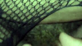 damn, that juicy ebony bbw with huge tits drops her wet pussy lips right on that thick cock!