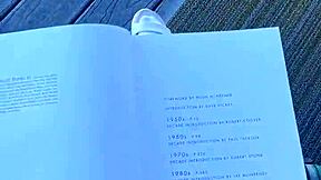 Blonde Milf with Blue Eyes Gets Turned On by Playboy in Public Outdoors