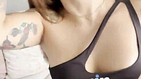 Super Horny Colombian Milf Masturbates Big Tits and Pussy on Boss's Sofa!