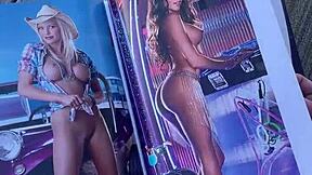 Blonde Milf with Blue Eyes Gets Turned On by Playboy in Public Outdoors