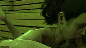 shaved pussies in hot sauna... ready for lesbian 3some group play?