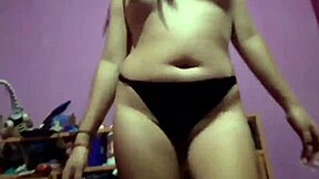 She dances favorite tune fingering her pink vagina