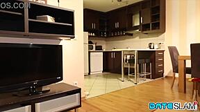 blonde russian babe hunts dating sites for thick cock creampie action