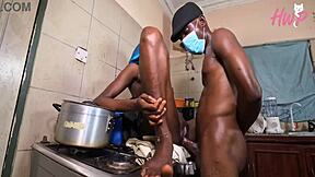 hot kenyan maid takes huge cock creampie as burner payment