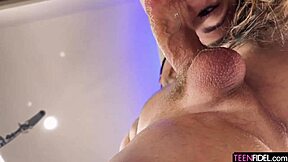 Braces Goth Teen Gagging on Rough Deepthroat Doggystyle