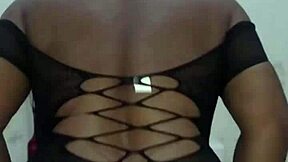 damn, that juicy ebony bbw with huge tits drops her wet pussy lips right on that thick cock!