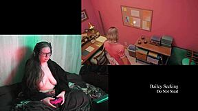 Curvy brunette bares her massive natural tits in naked night springs play