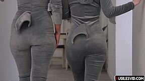 mom's about to devour her stepdaughter's boyfriend's throbbing cock right now