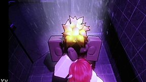 Redhead Shower Surrender to Monster Black Cock Interracial Bathing Domination