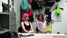 shoplifters, ready for rough ffm punishment with bent-over doggystyle and blowjobs?