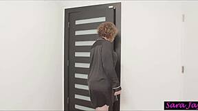 coffee delivery turns into sara jay's big black cock quickie fuck