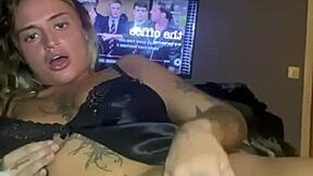 Goth teen whore rams cock deep in tight pussy