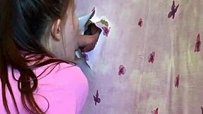 Blowjob Through Walls In Our First Homemade Gloryhole