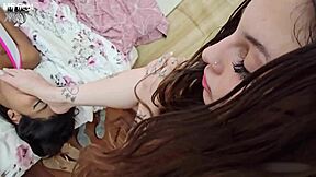Face Stomping Brazilian Lesbian's Bare Feet Hard!