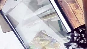 Spying Upskirt Skirt Lift in Store Reveals Hot Panties!