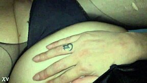 Milf's leggings cling tight over nylon curves in teasing trim