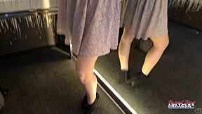 Inked brunette Ashley Wolf rams dildo deep in pussy rubs tits