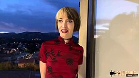 Skinny French Brunette Slut Offers Ass for Double Anal Penetration Mmf Threesome Lingerie